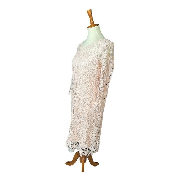 Cato Lace Sheath Dress Blush Pink 3/4 Sleeve Lined Women’s Size 10 NEW WITH TAGS - Picture 3 of 9